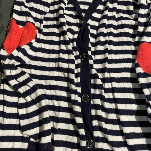 Like New Girls Gap Kids Cardigan with Heart Patches - Picture 3 of 4